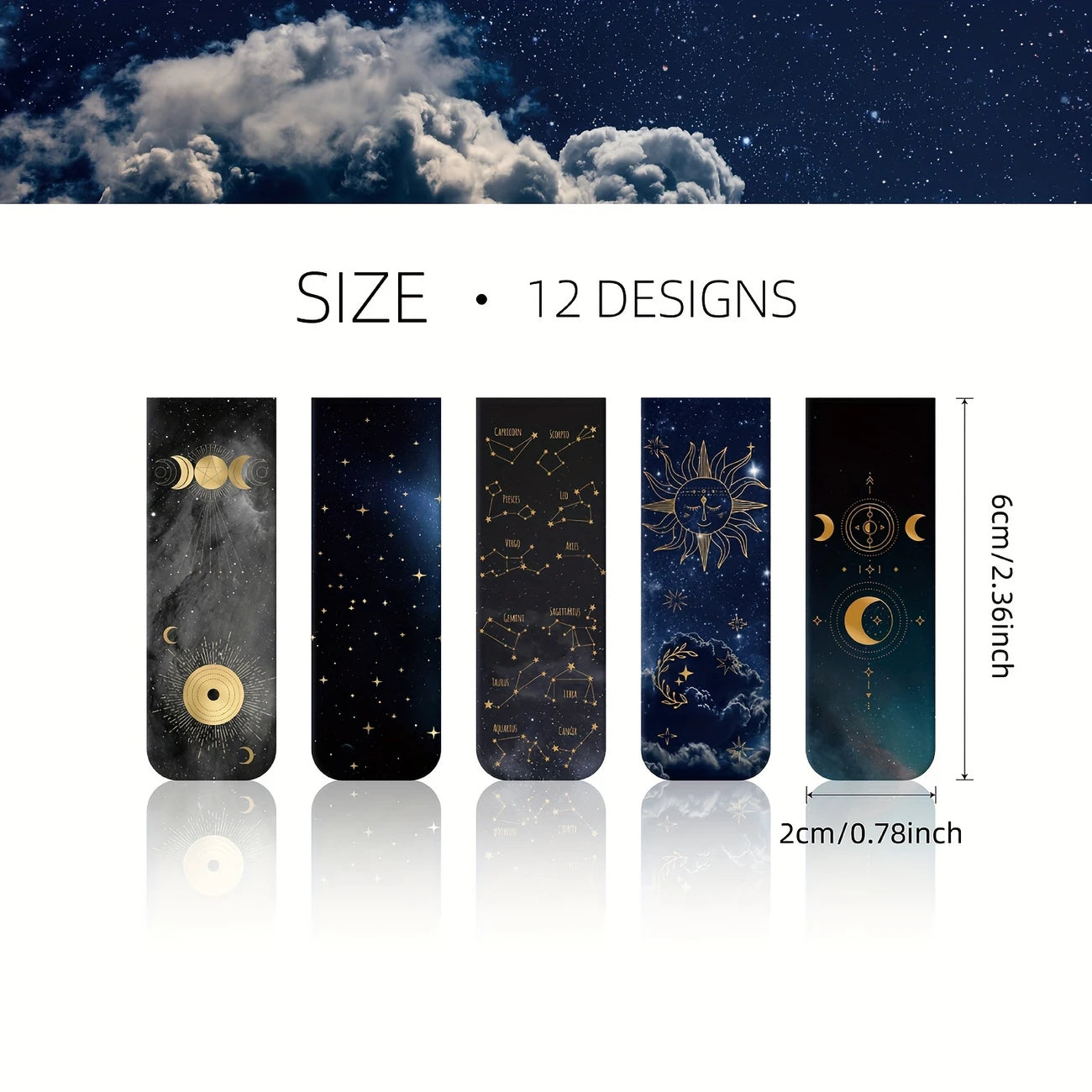 magnetic book marks size