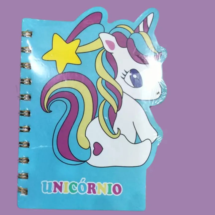 Yellow unicorn shaped notebook