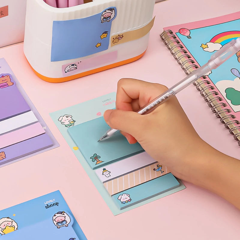 writing on sticky notes