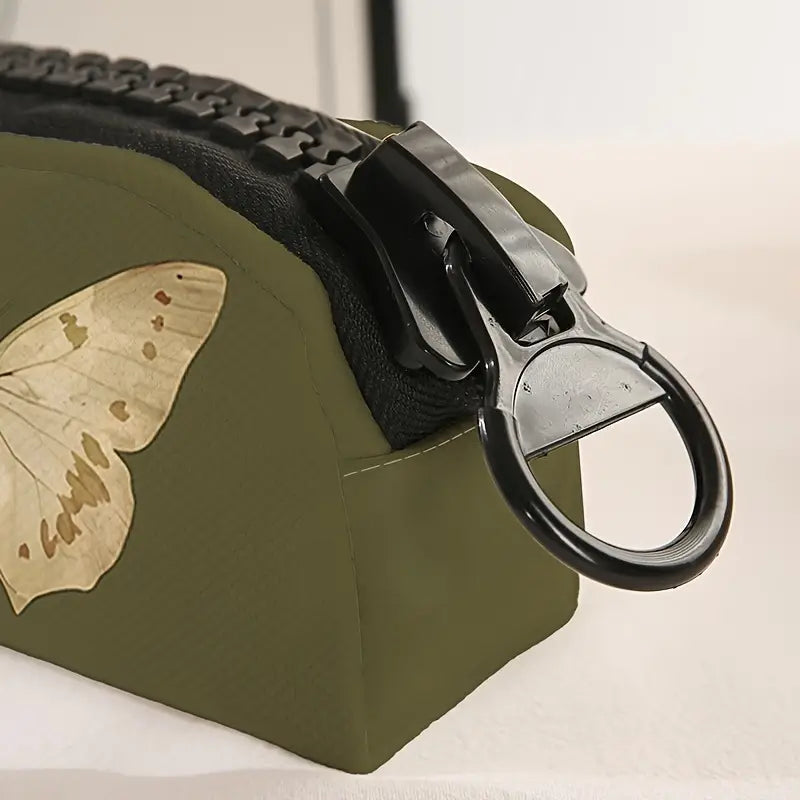 Olive green cosmetic pouch