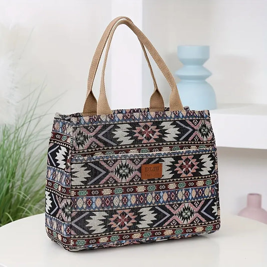 Ethnic Geometric Tote Bag
