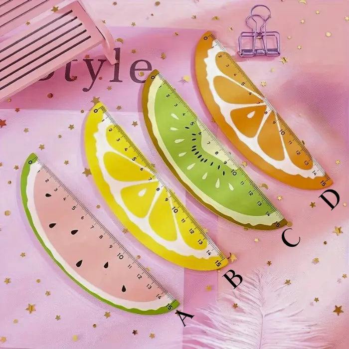 Colorful fruit rulers set