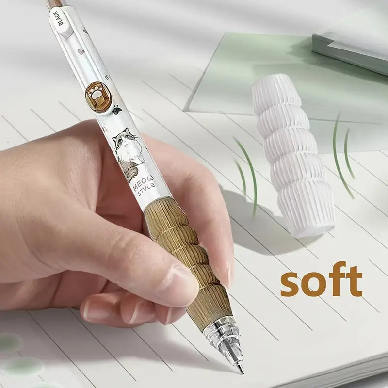 Ribbed cat gel pens