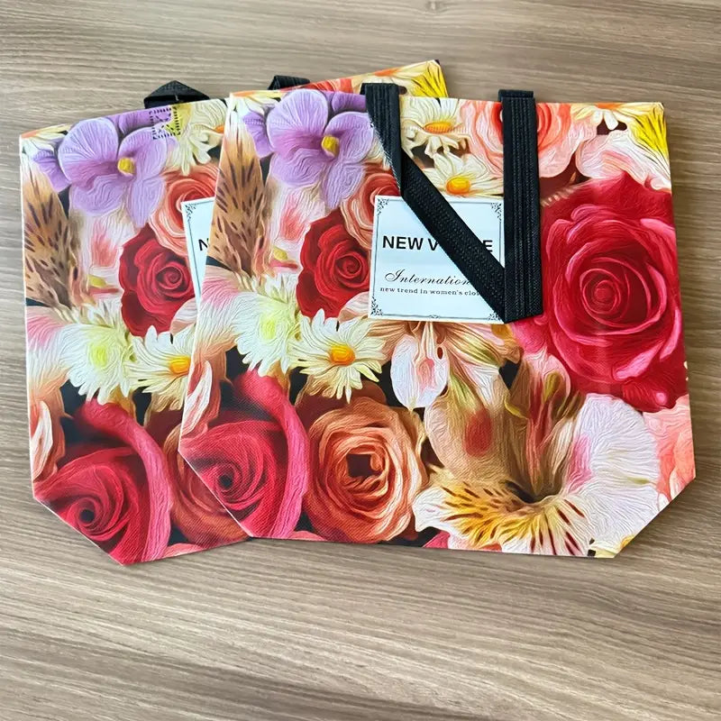 designer floral shopping bag