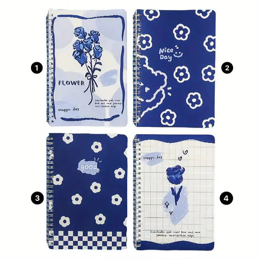Flower design spiral notebook