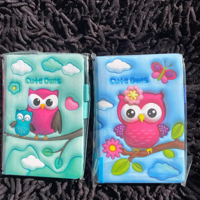 Cute owl hardcover notebooks