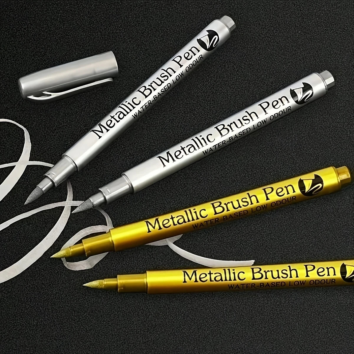 Metallic brush pen