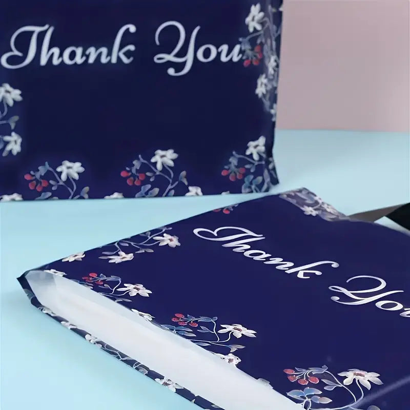 navy floral gift bag