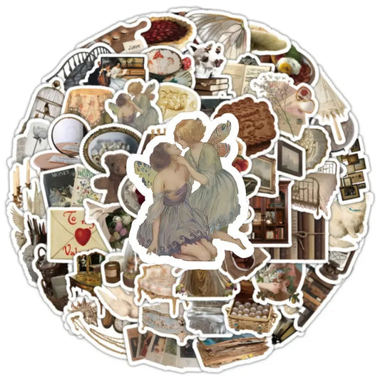 Vintage aesthetic stickers collection