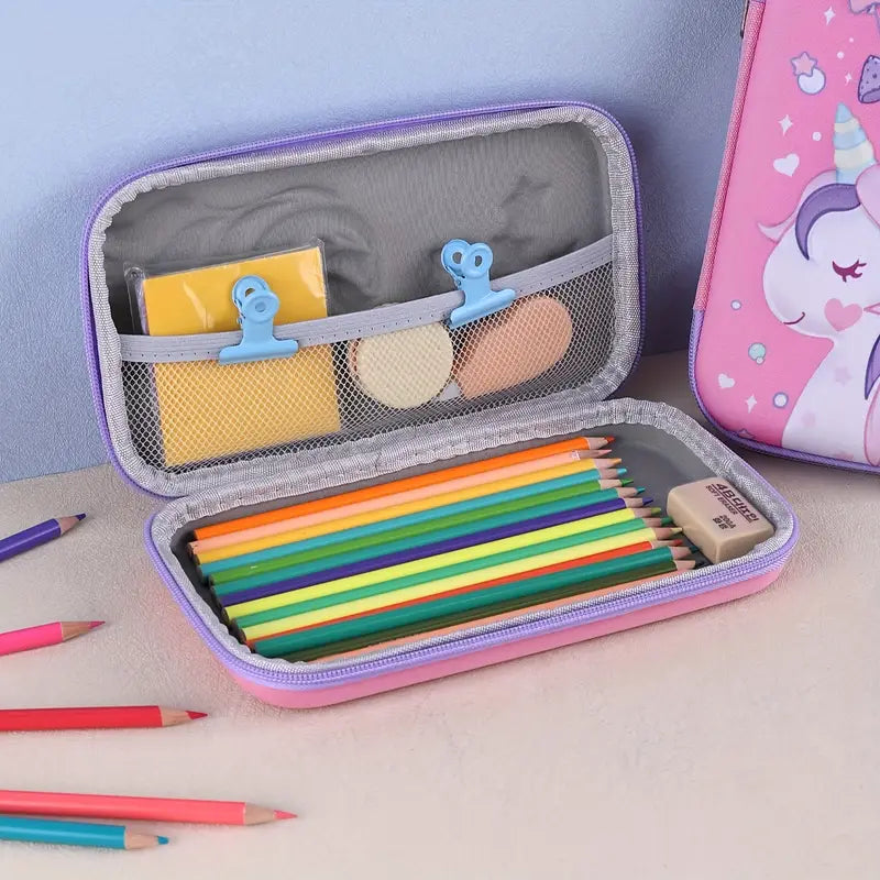 Pink unicorn pencil box