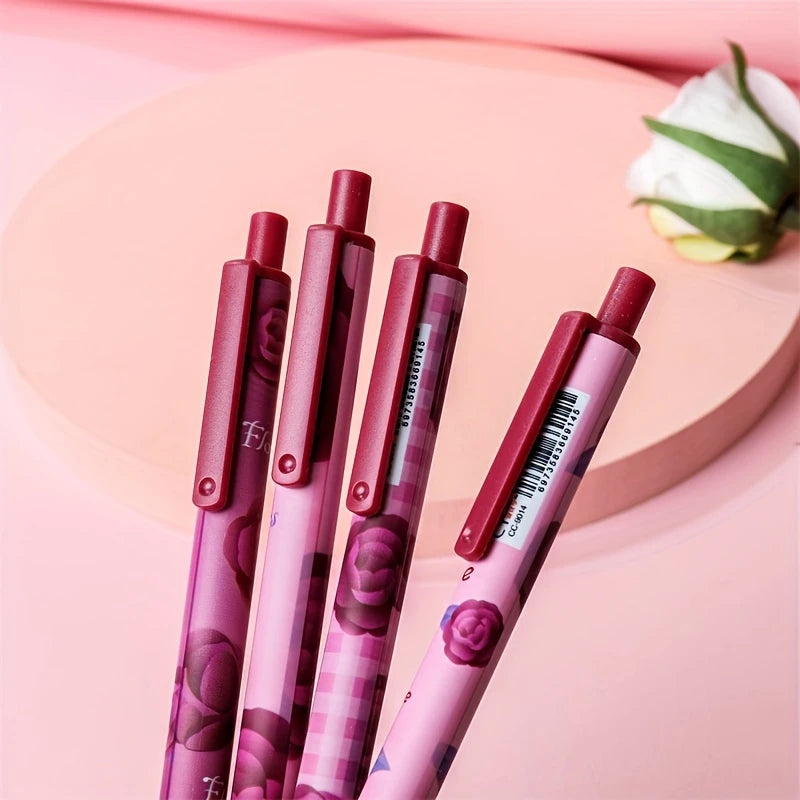 Flower-patterned pens set