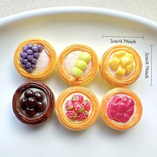 6-Piece Fruit Egg Tart Refrigerator Magnets Set