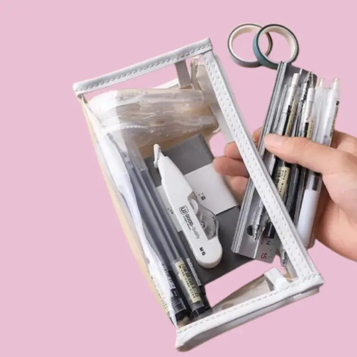 Clear pencil case set