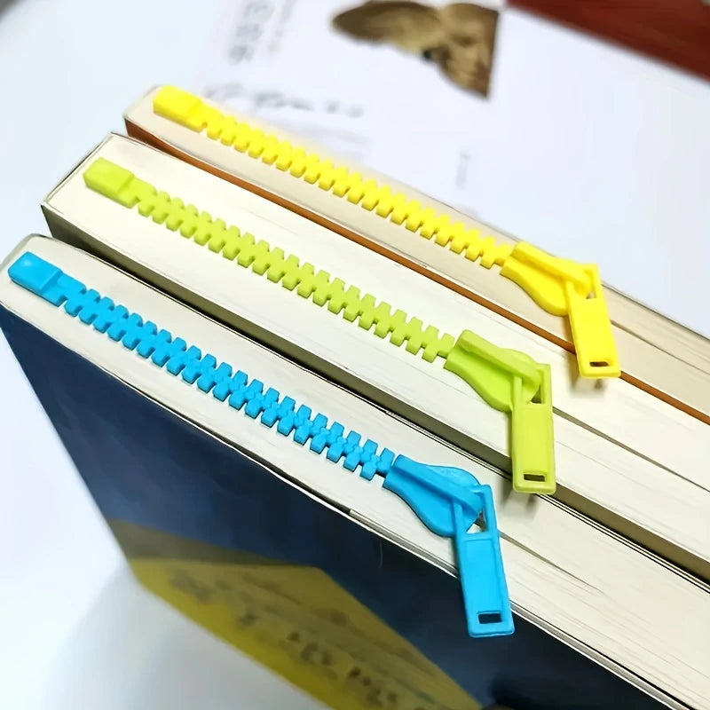 Blue zipper bookmark